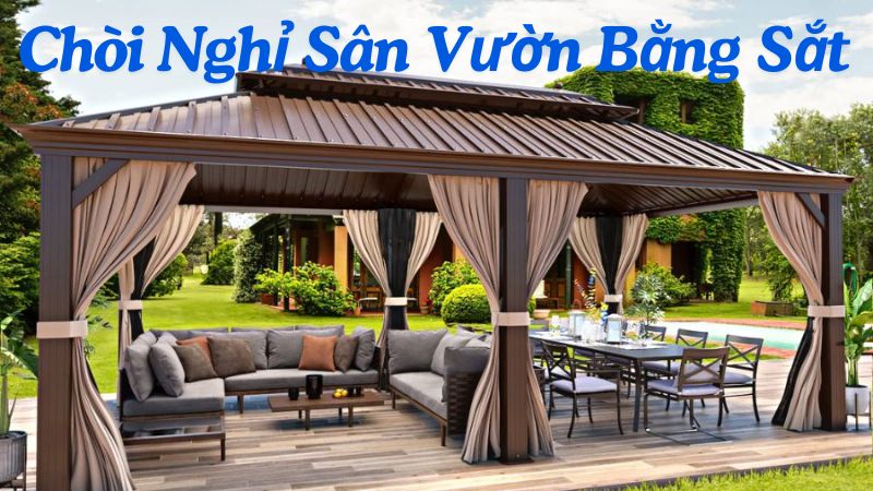 chòi nghỉ sân vườn bằng sắt